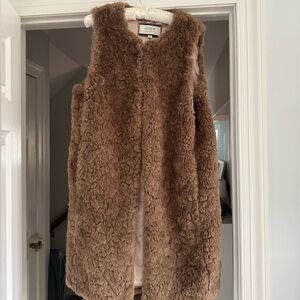J. Crew Tan Faux Fur Vest